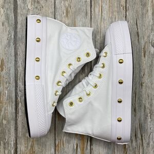 Converse Chuck Taylor All Star Lift Platform Star Studded Sneaker Shoes Size 8